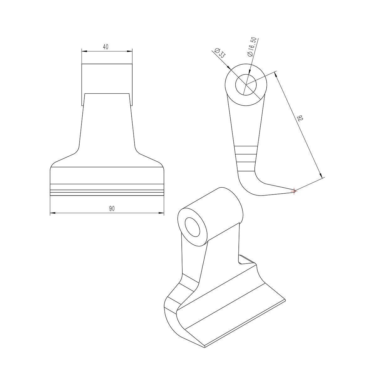 Bijak młotkowy do kosiarki 90 mm/750 g
