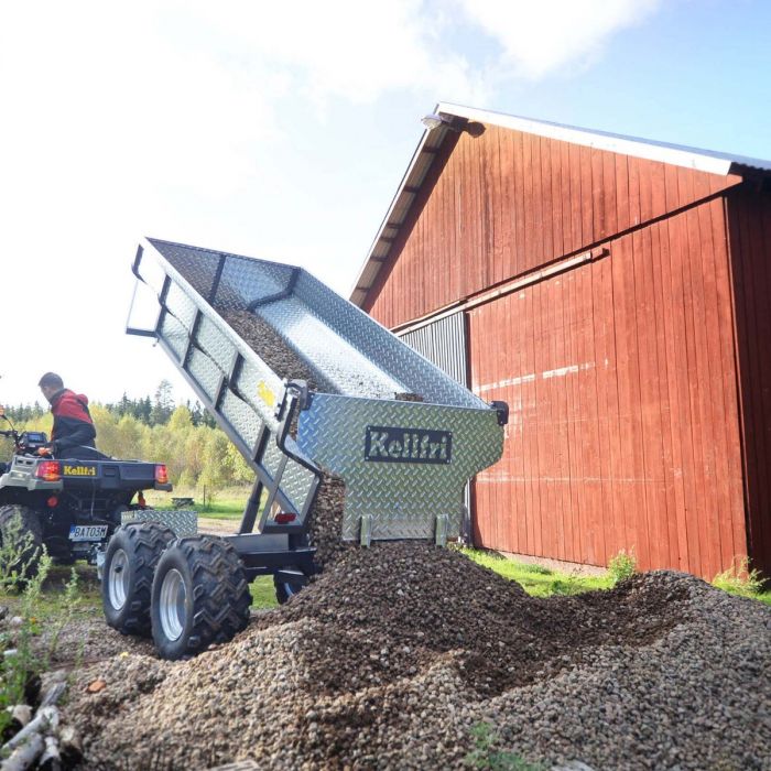 Przyczepa ATV 1420 kg z zasilanym elektrycznie wywrotem hydraulicznym