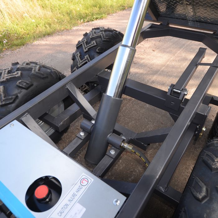 Przyczepa ATV 1420 kg z zasilanym elektrycznie wywrotem hydraulicznym