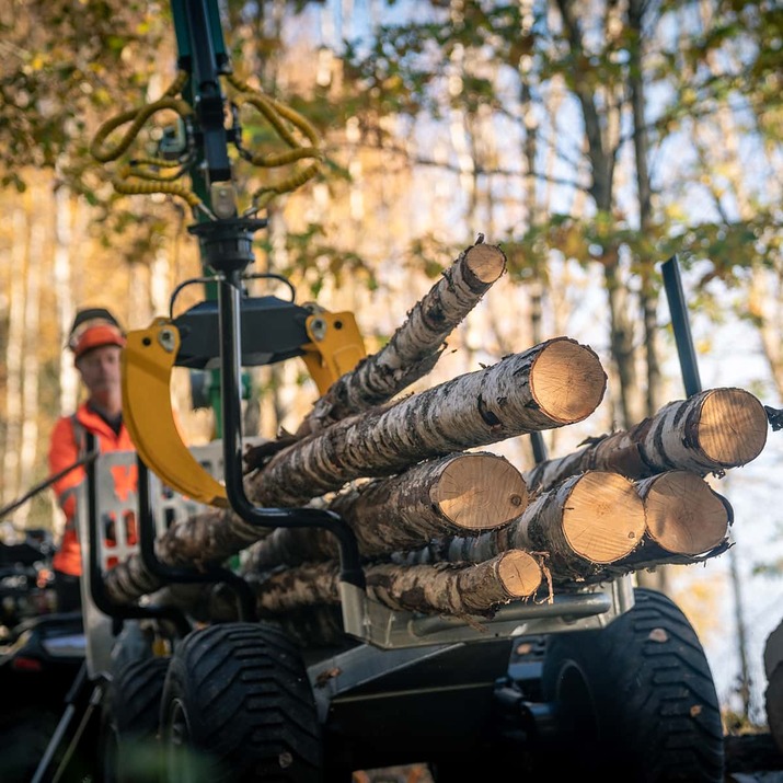 Przyczepa leśna ATV 3 tony z żurawiem 4,2 m