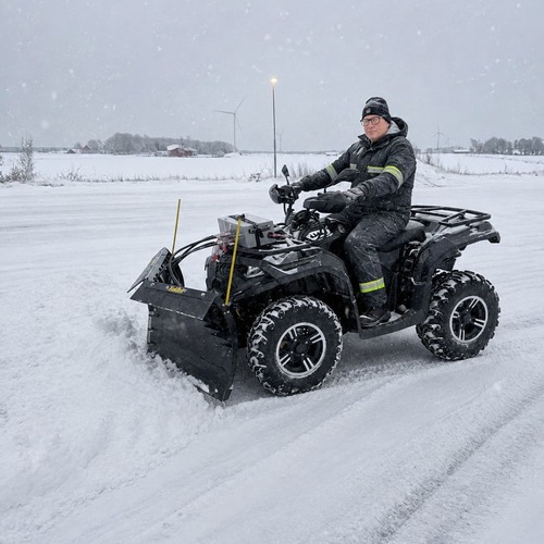 Pług śnieżny V 150 cm do ATV z agregatem hydraulicznym i siłownikiem