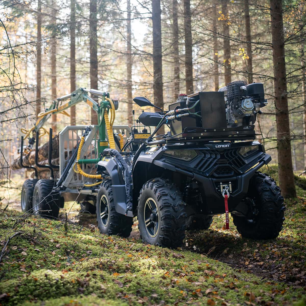 Przyczepa leśna ATV 3 tony z żurawiem 4,2 m