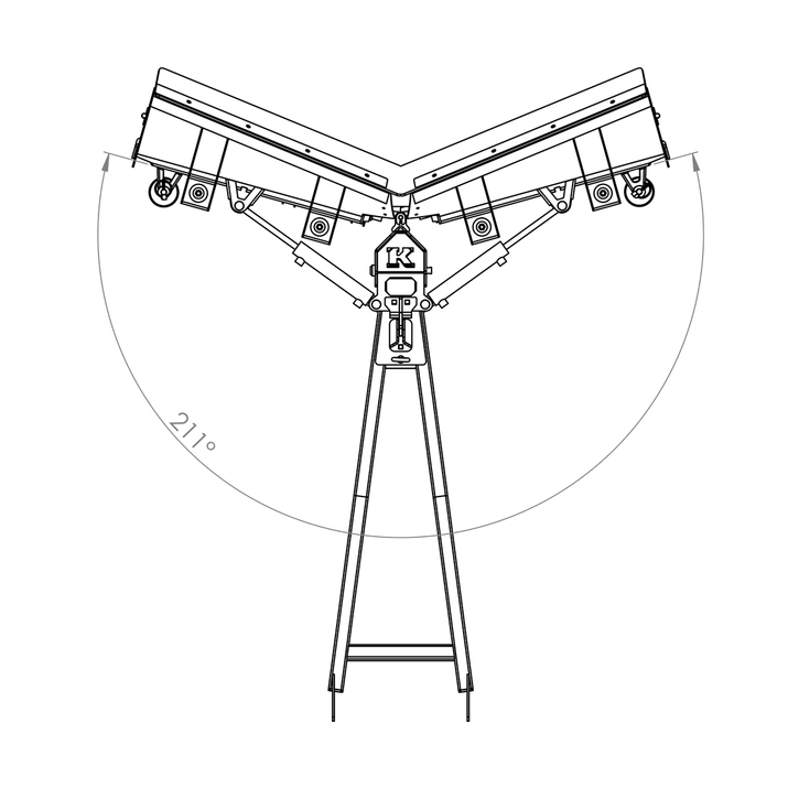 Pług śnieżny V 150 cm do ATV z agregatem hydraulicznym i siłownikiem