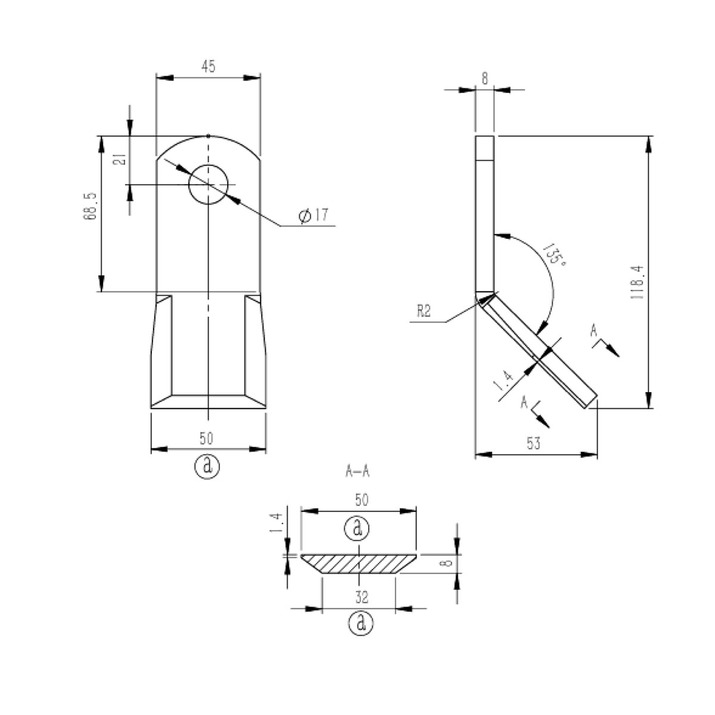 Bijak Y do kosiarki do poboczy i kosiarki pionowej