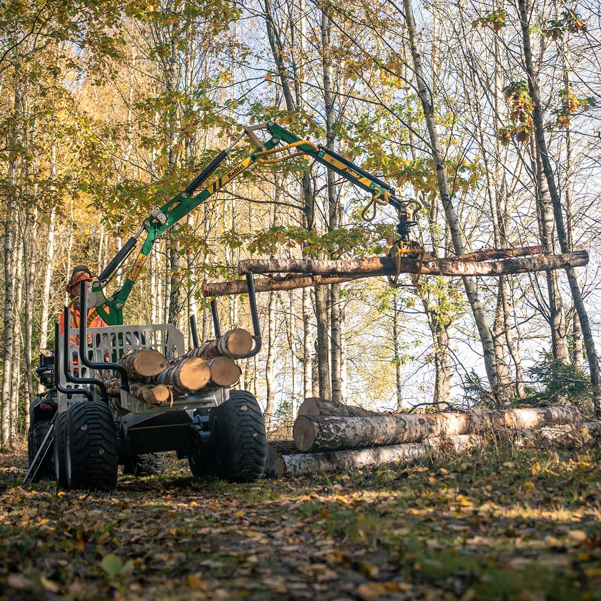 Przyczepa leśna ATV 3 tony z żurawiem 4,2 m