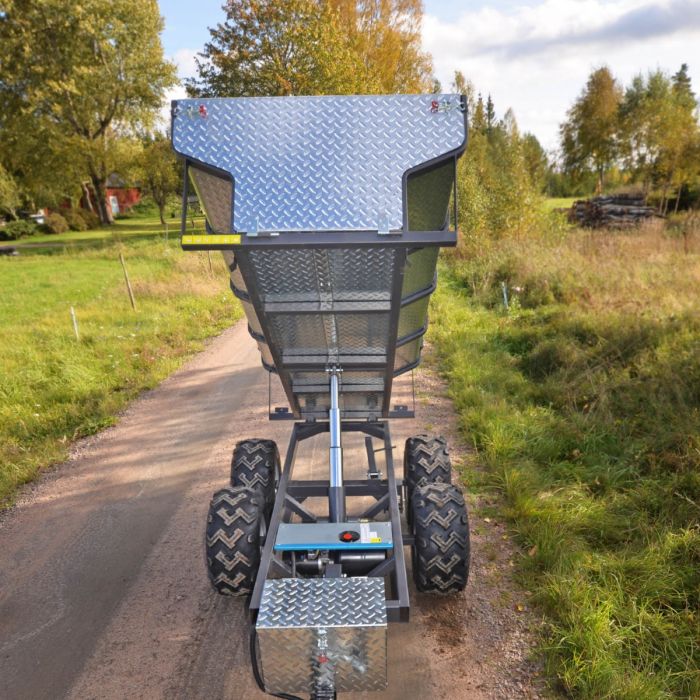 Przyczepa ATV 1420 kg z zasilanym elektrycznie wywrotem hydraulicznym