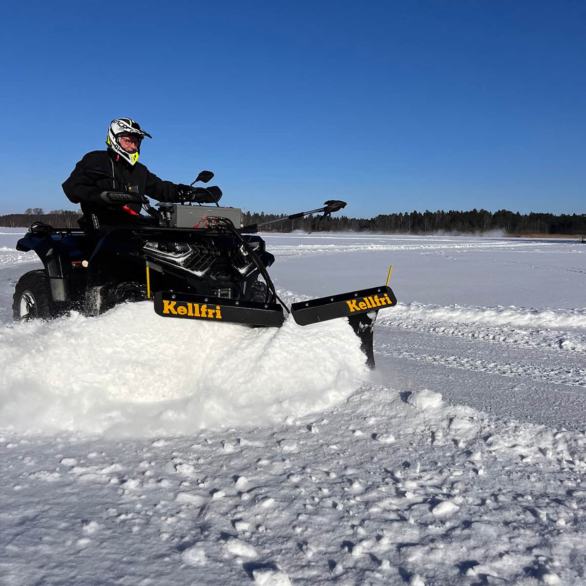 Pług śnieżny V 150 cm do ATV z agregatem hydraulicznym i siłownikiem