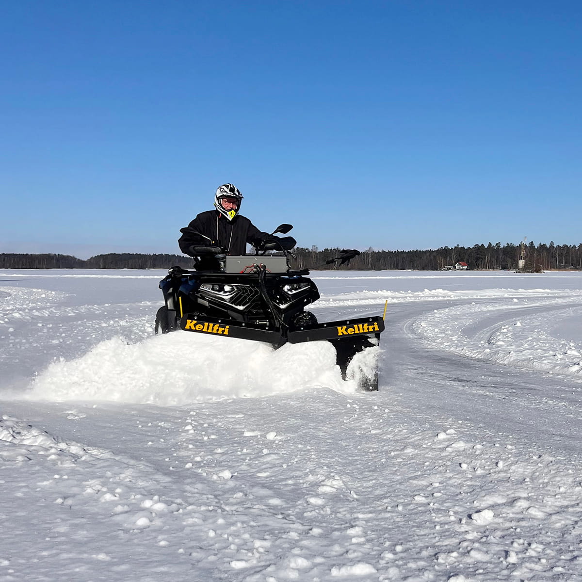 Pług śnieżny V 150 cm do ATV z agregatem hydraulicznym i siłownikiem