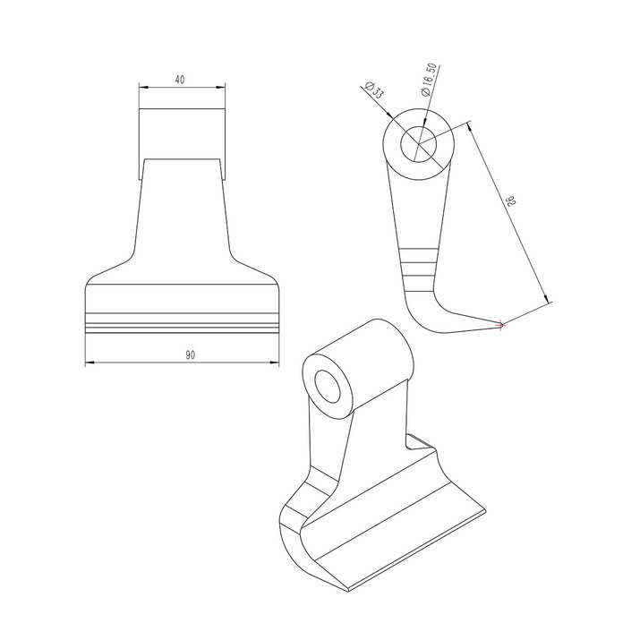 Bijak młotkowy do kosiarki 90 mm/750 g