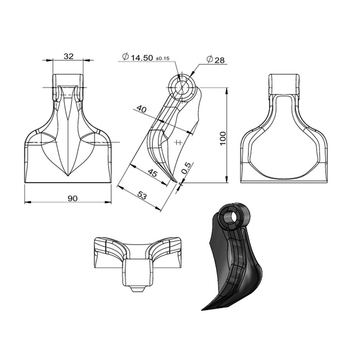 Bijak młotkowy 90 mm/730 g